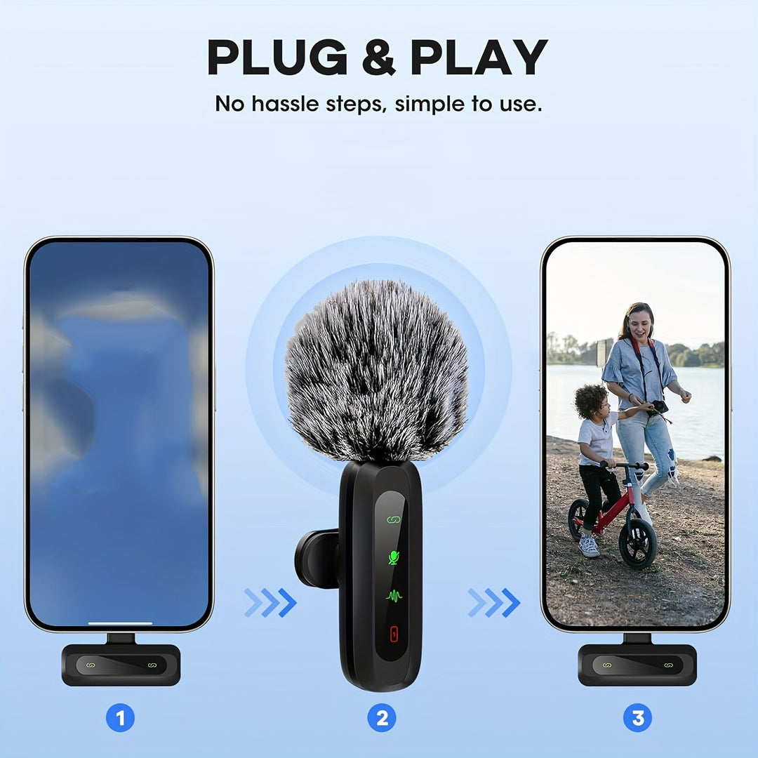 Draadloze Dasspeldmicrofoon met USB-C - Compact voor Podcasts en Vloggen
