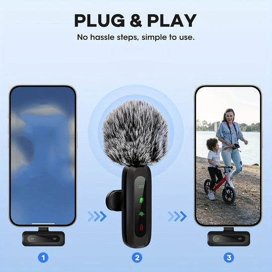 Draadloze Dasspeldmicrofoon met USB-C - Compact voor Podcasts en Vloggen