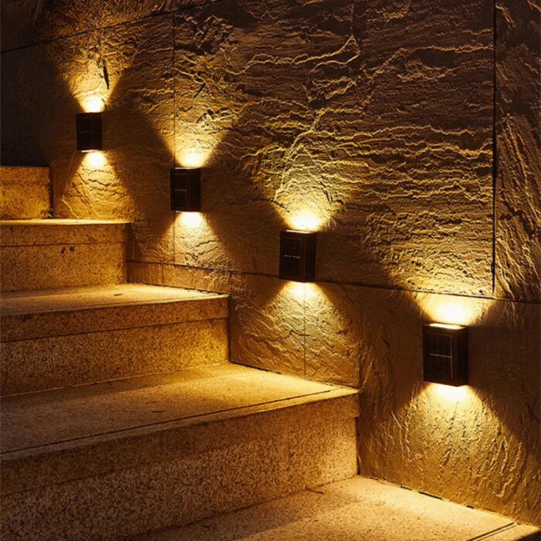 Draadloze Solar Tuinlampen - Warm Wit Licht - Set van 4