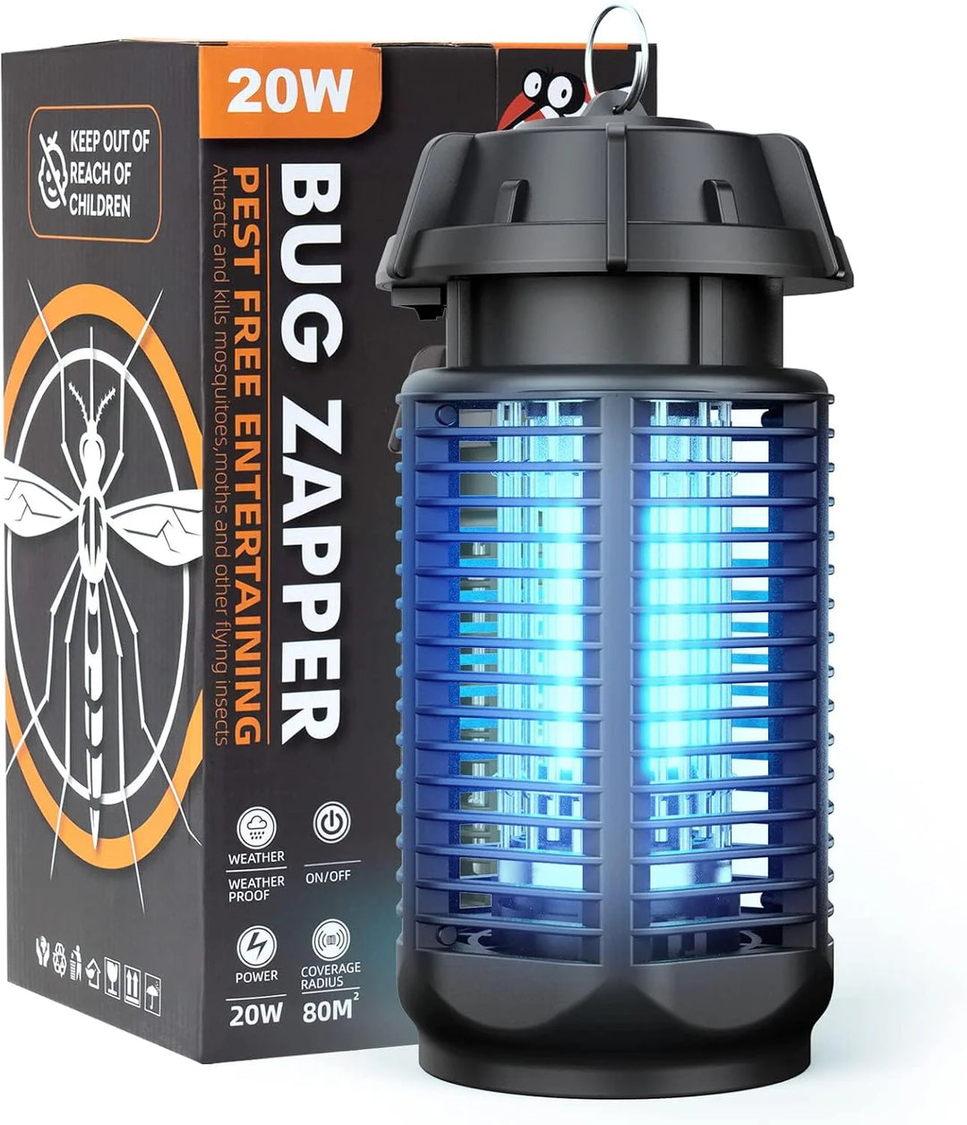 Elektrische Insectenlamp – 20W UV & 4200V Rooster, IPX4 Waterdicht
