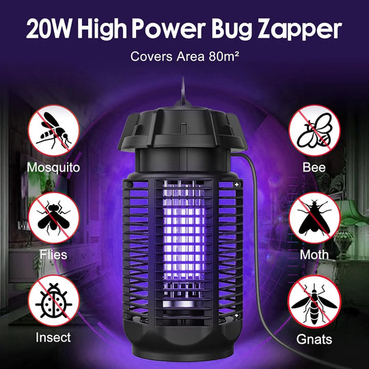 Elektrische Insectenlamp – 20W UV & 4200V Rooster, IPX4 Waterdicht