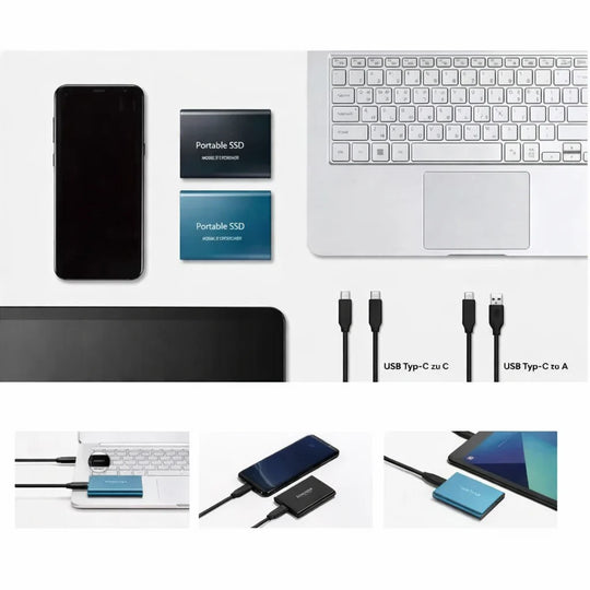 Externe SSD 2TB - Compacte Snelle Schijf met Aluminium Behuizing