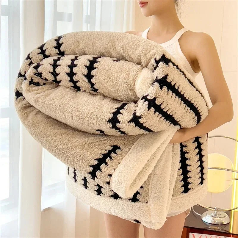 Flanellen Deken met Sherpa Fleece – Dubbelzijdig & Extra Warm