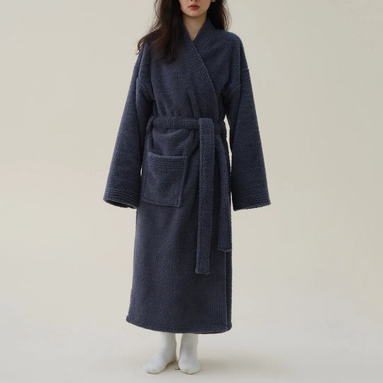 Flanellen Fleece Badjas Kimono Dames