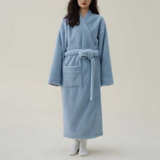 Flanellen Fleece Badjas Kimono Dames