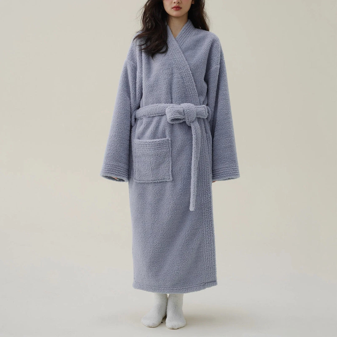 Flanellen Fleece Badjas Kimono Dames