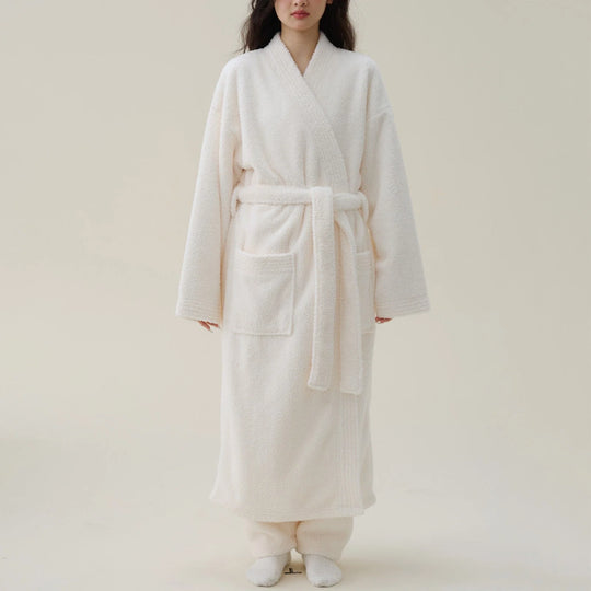 Flanellen Fleece Badjas Kimono Dames