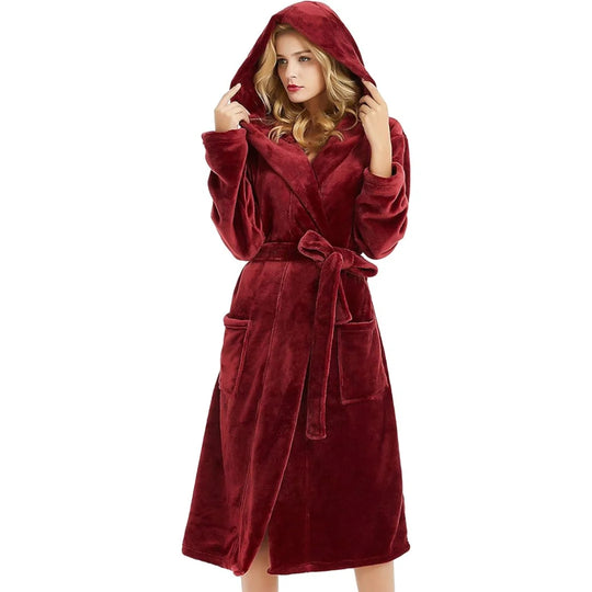 Fleece Badjas Dames met Capuchon – Zacht & Warm