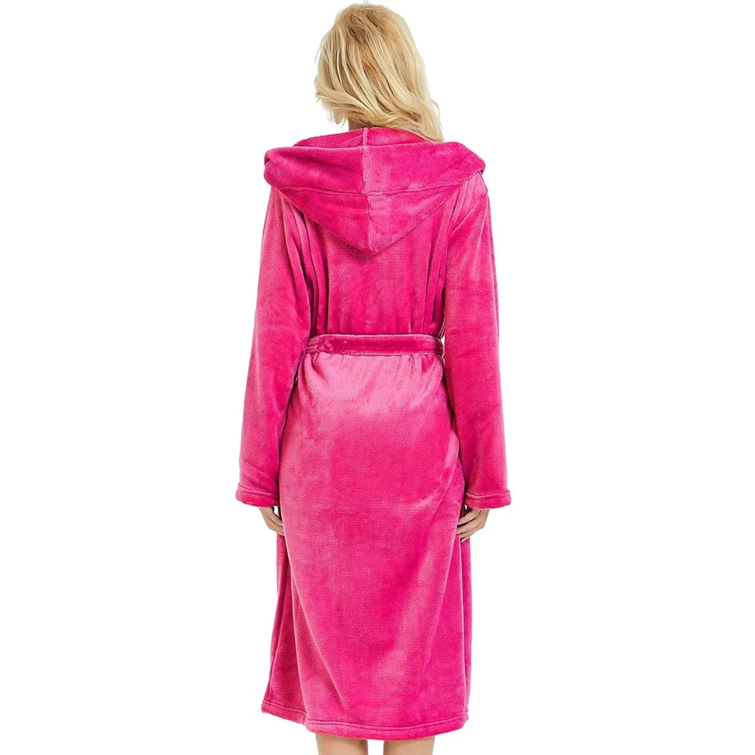 Fleece Badjas Dames met Capuchon – Zacht & Warm