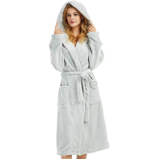 Fleece Badjas Dames met Capuchon – Zacht & Warm