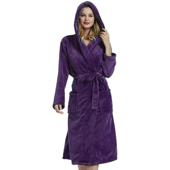 Fleece Badjas Dames met Capuchon – Zacht & Warm