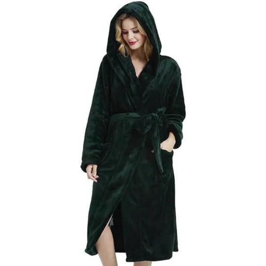 Fleece Badjas Dames met Capuchon – Zacht & Warm