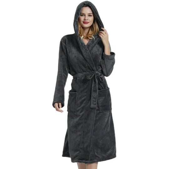Fleece Badjas Dames met Capuchon – Zacht & Warm
