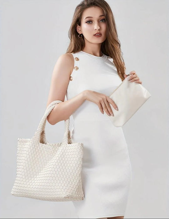 Gevlochten Shopper Kunstleer – Ruime Dames Tas met Tijdloos Design
