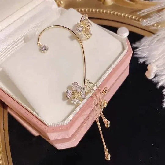 Sparkling Butterfly Ear Clips – Luxury Look without Piercing