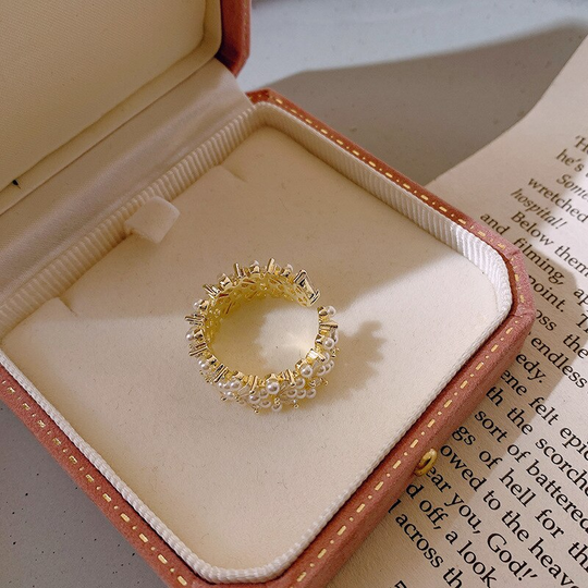 Belle Bague de Perle Ajustable