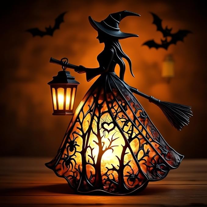 Halloween Lantaarn – Sfeerlamp met Heksendesign