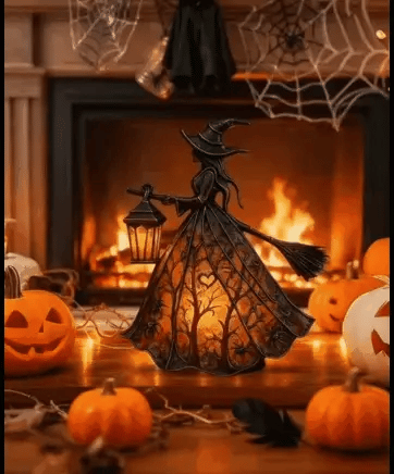 Halloween Lantaarn – Sfeerlamp met Heksendesign