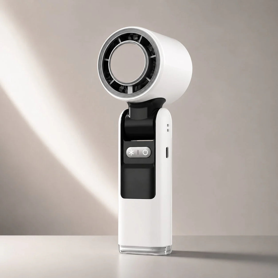 Handventilator met zaklamp | Verkoelend goud