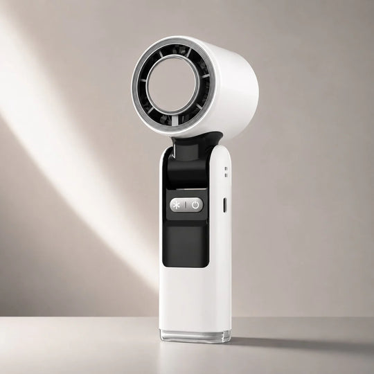 Handventilator met zaklamp | Verkoelend goud