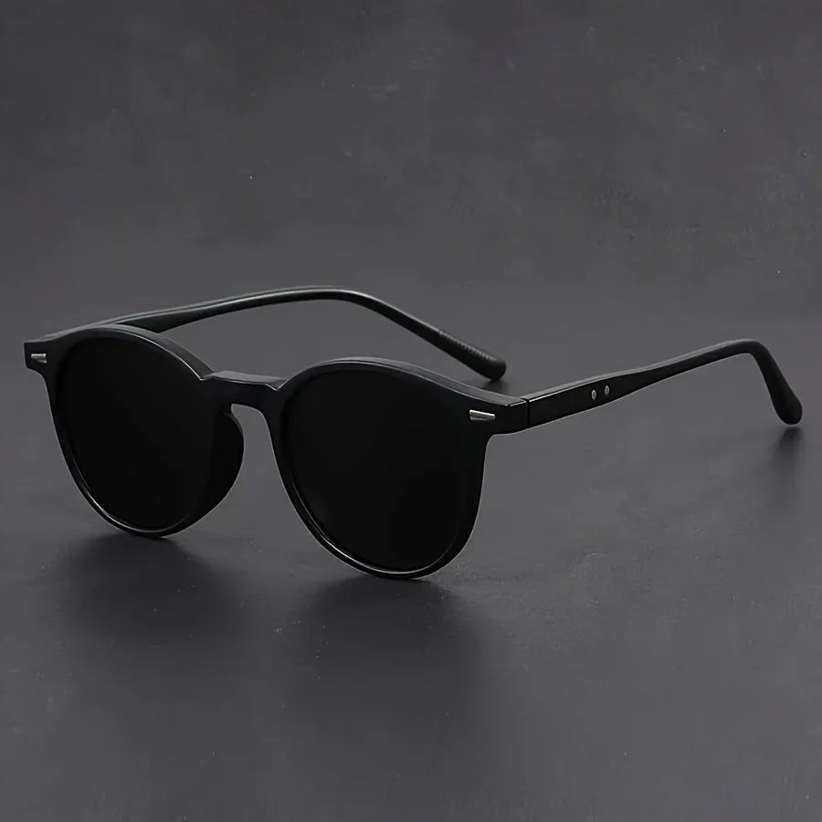 Heren Zonnebril Rond – Retro Tortoise met Lichtgewicht Montuur
