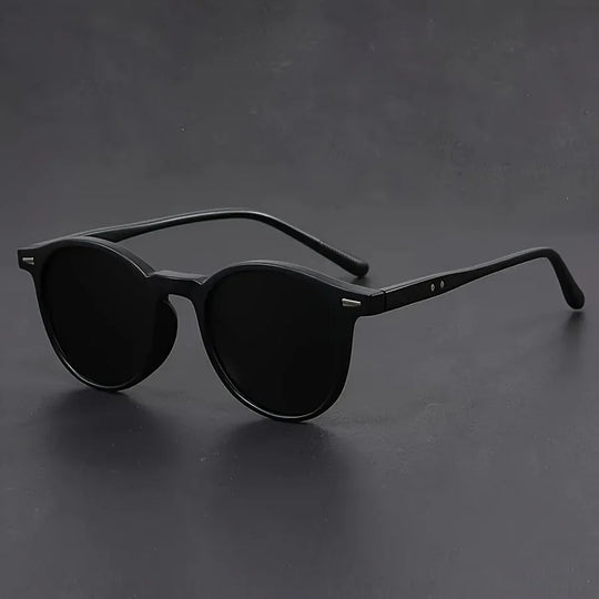 Heren Zonnebril Rond – Retro Tortoise met Lichtgewicht Montuur
