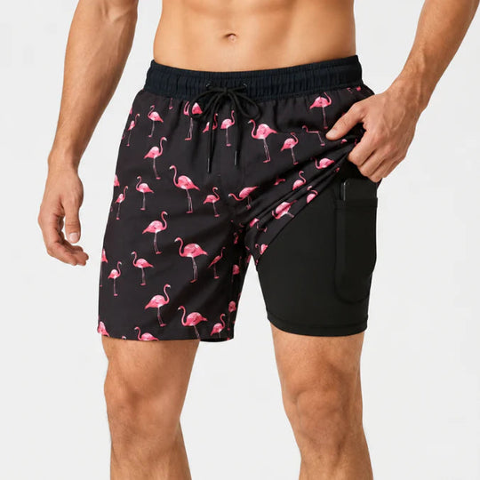 Heren Zwemshort Sneldrogend – Met Binnenvoering & Print