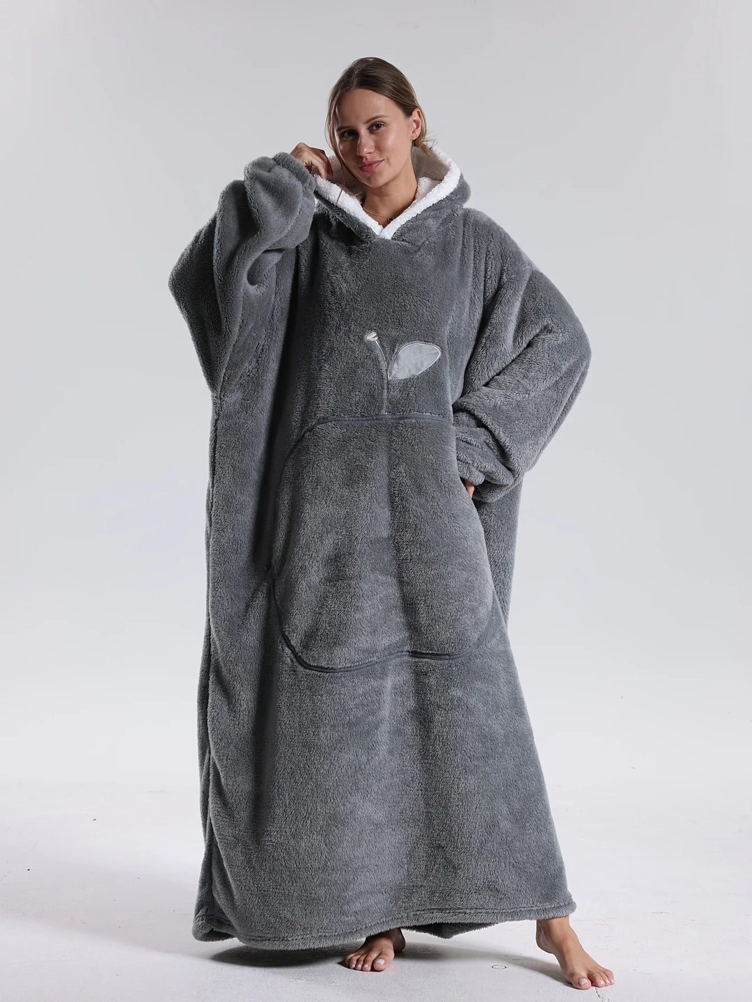 Hoodie Deken – Draagbare Fleece met Mouwen