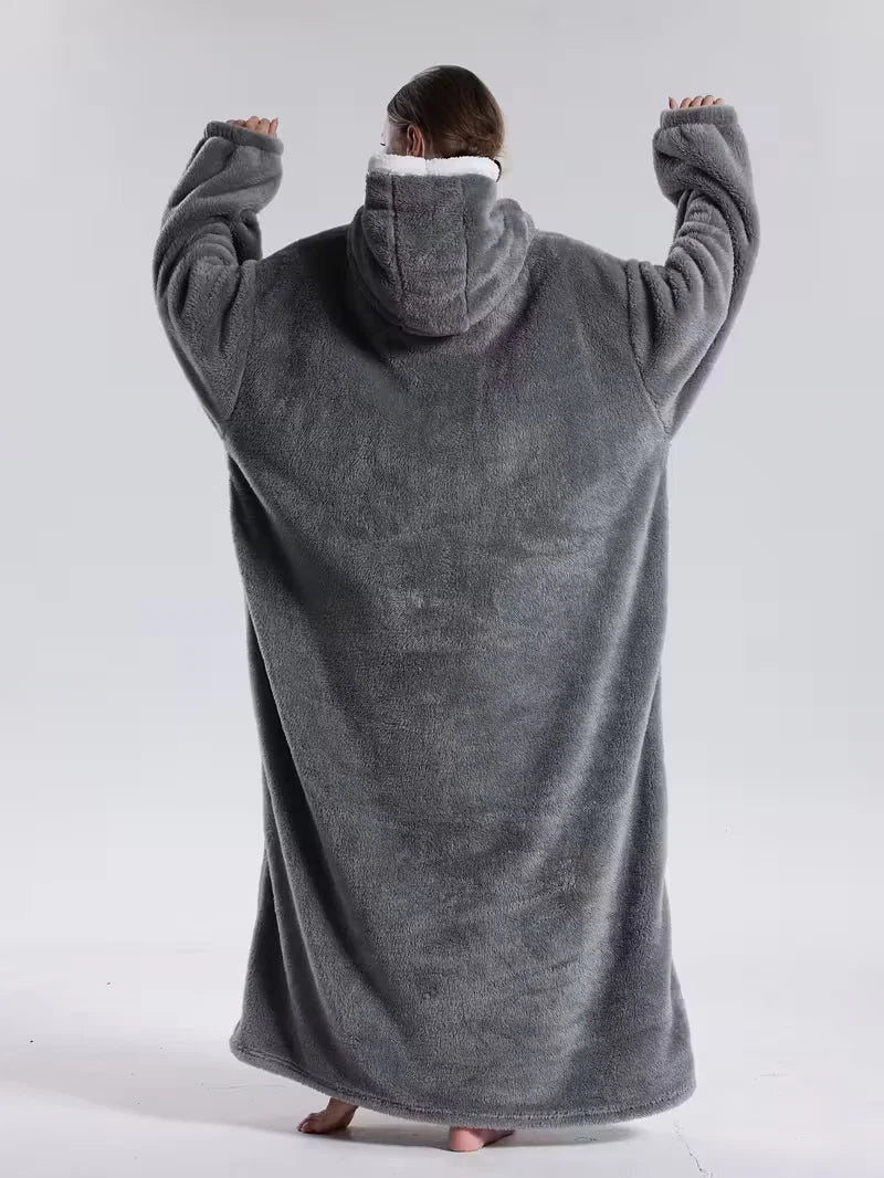 Hoodie Deken – Draagbare Fleece met Mouwen
