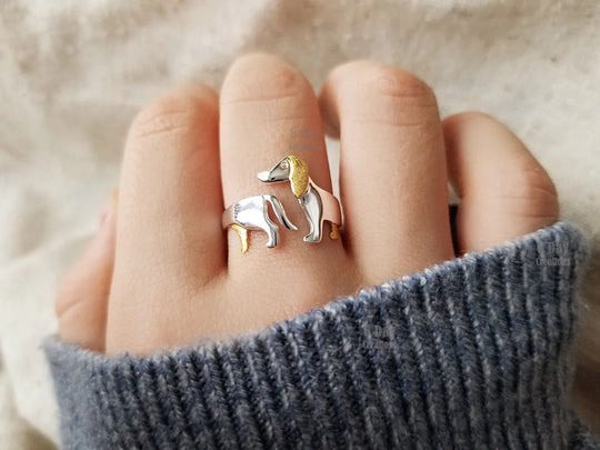 Cute Dachshund Silver Ring – Adjustable and Full of Character