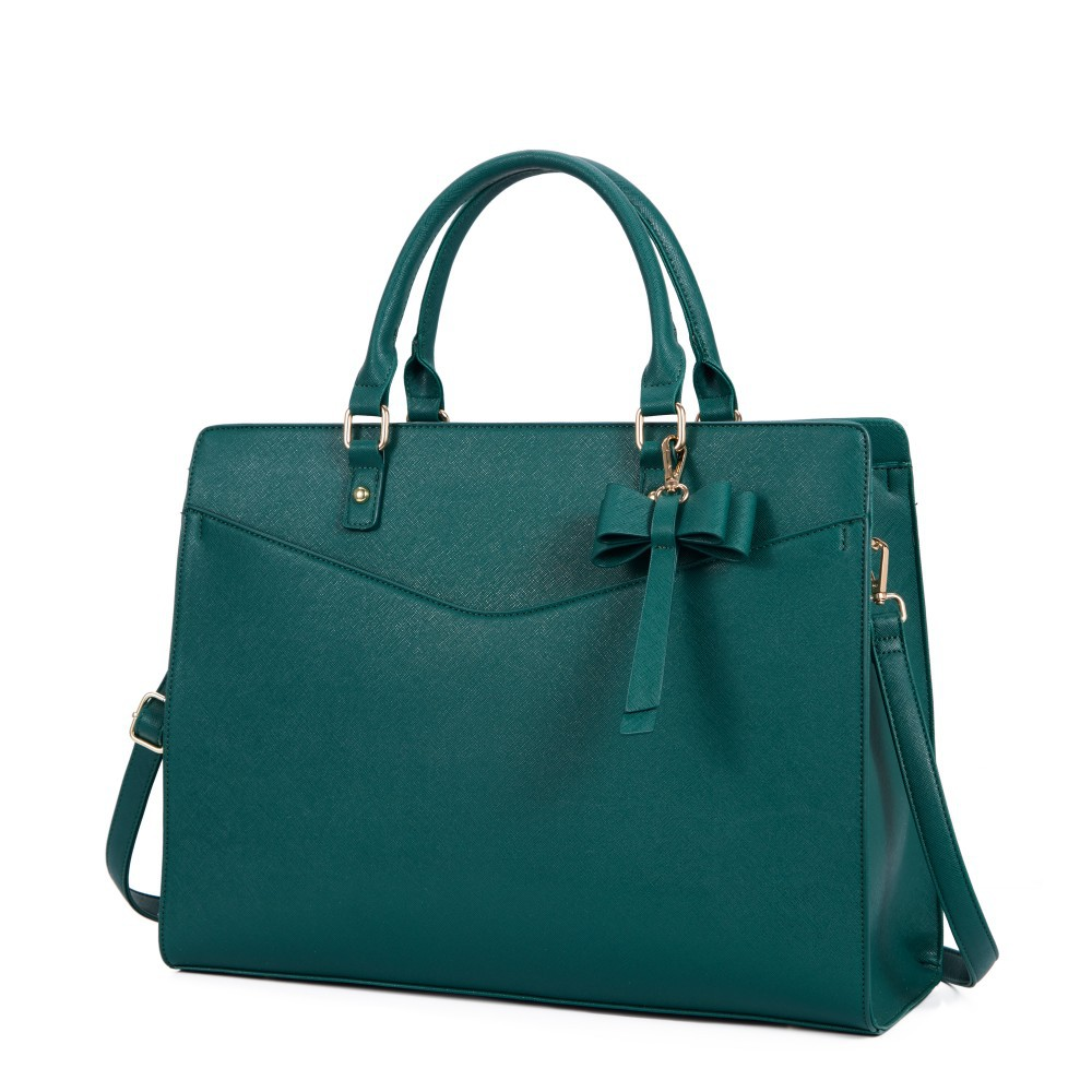 Women's Laptop Bag PU Leather Waterproof with Multiple Pockets