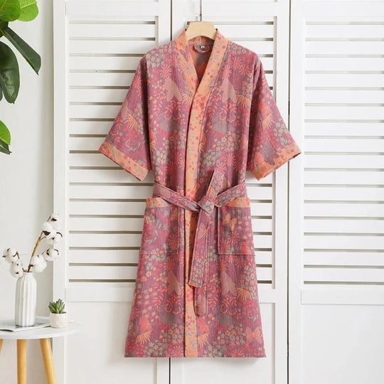 Katoenen Badjas met Vintage Print Dames