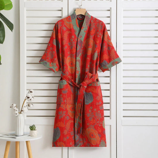 Katoenen Badjas met Vintage Print Dames