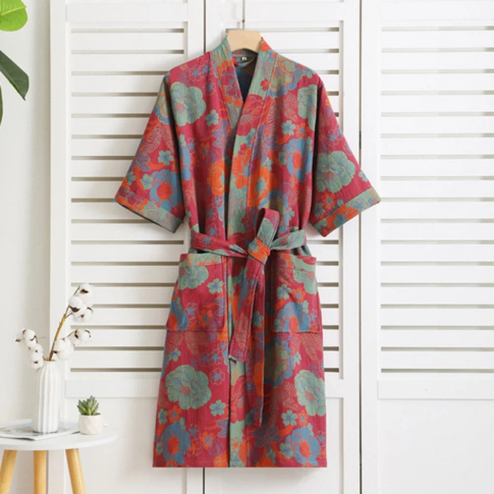 Katoenen Badjas met Vintage Print Dames