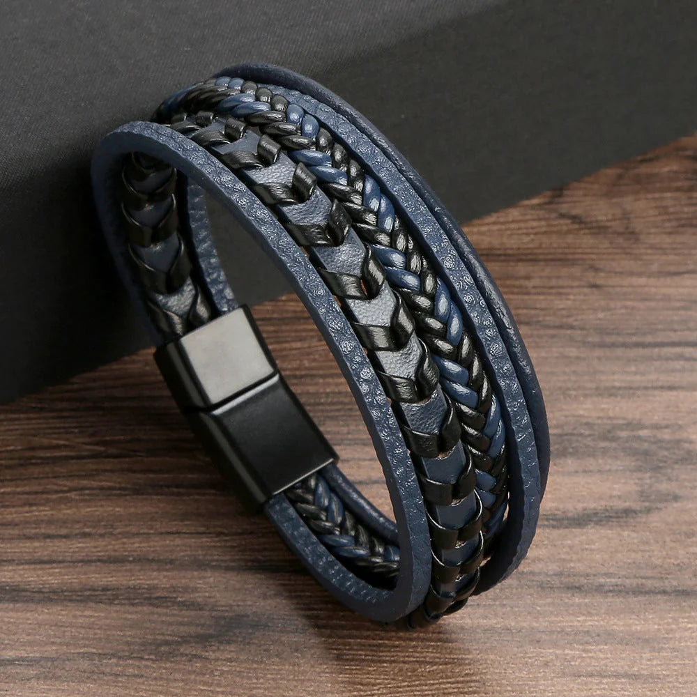 Leren Armband Heren Gevlochten – Stoere Armband met Magneetsluiting