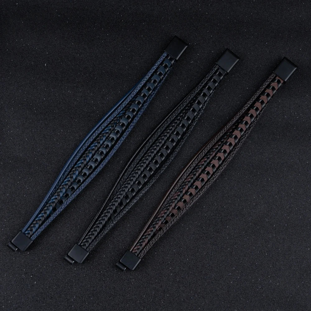 Leren Armband Heren Gevlochten – Stoere Armband met Magneetsluiting