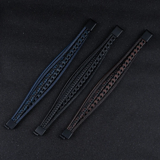 Leren Armband Heren Gevlochten – Stoere Armband met Magneetsluiting