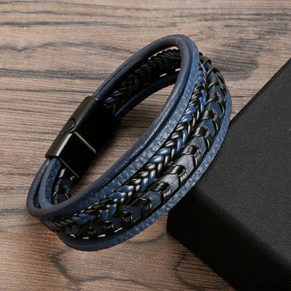Leren Armband Heren Gevlochten – Stoere Armband met Magneetsluiting