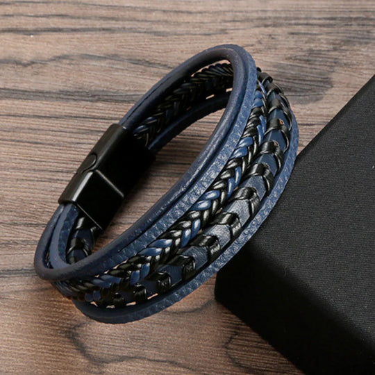 Leren Armband Heren Gevlochten – Stoere Armband met Magneetsluiting