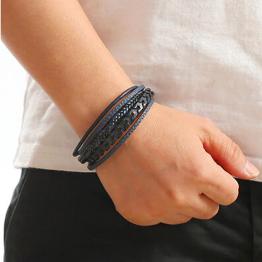 Leren Armband Heren Gevlochten – Stoere Armband met Magneetsluiting