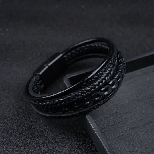 Leren Armband Heren Gevlochten – Stoere Armband met Magneetsluiting