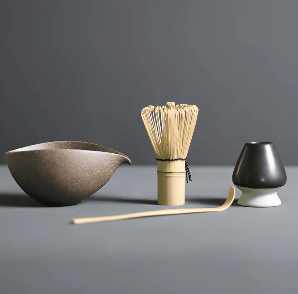 Matcha-set van Keramiek en Bamboe – 4-delig – Japans Theeset