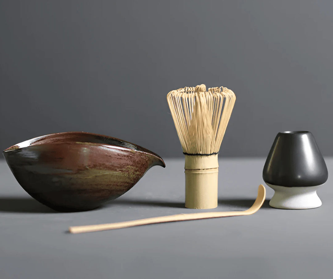 Matcha-set van Keramiek en Bamboe – 4-delig – Japans Theeset