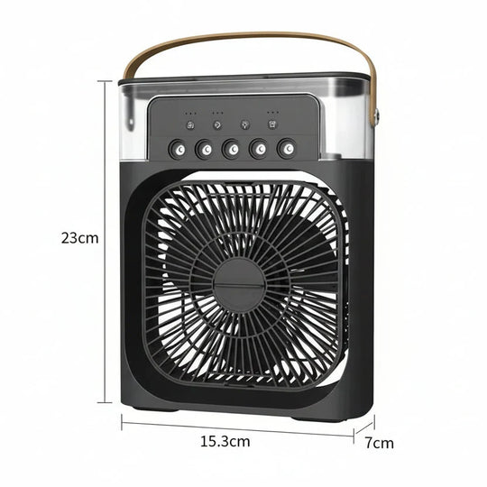 Mini Ventilator & Luchtbevochtiger 2-in-1 – Draagbaar voor Bureau