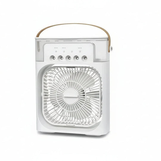 Mini Ventilator & Luchtbevochtiger 2-in-1 – Draagbaar voor Bureau