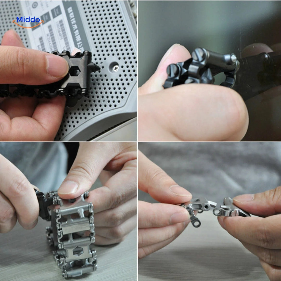 Multitool Armband RVS – 29 Gereedschappen in 1 Polsband