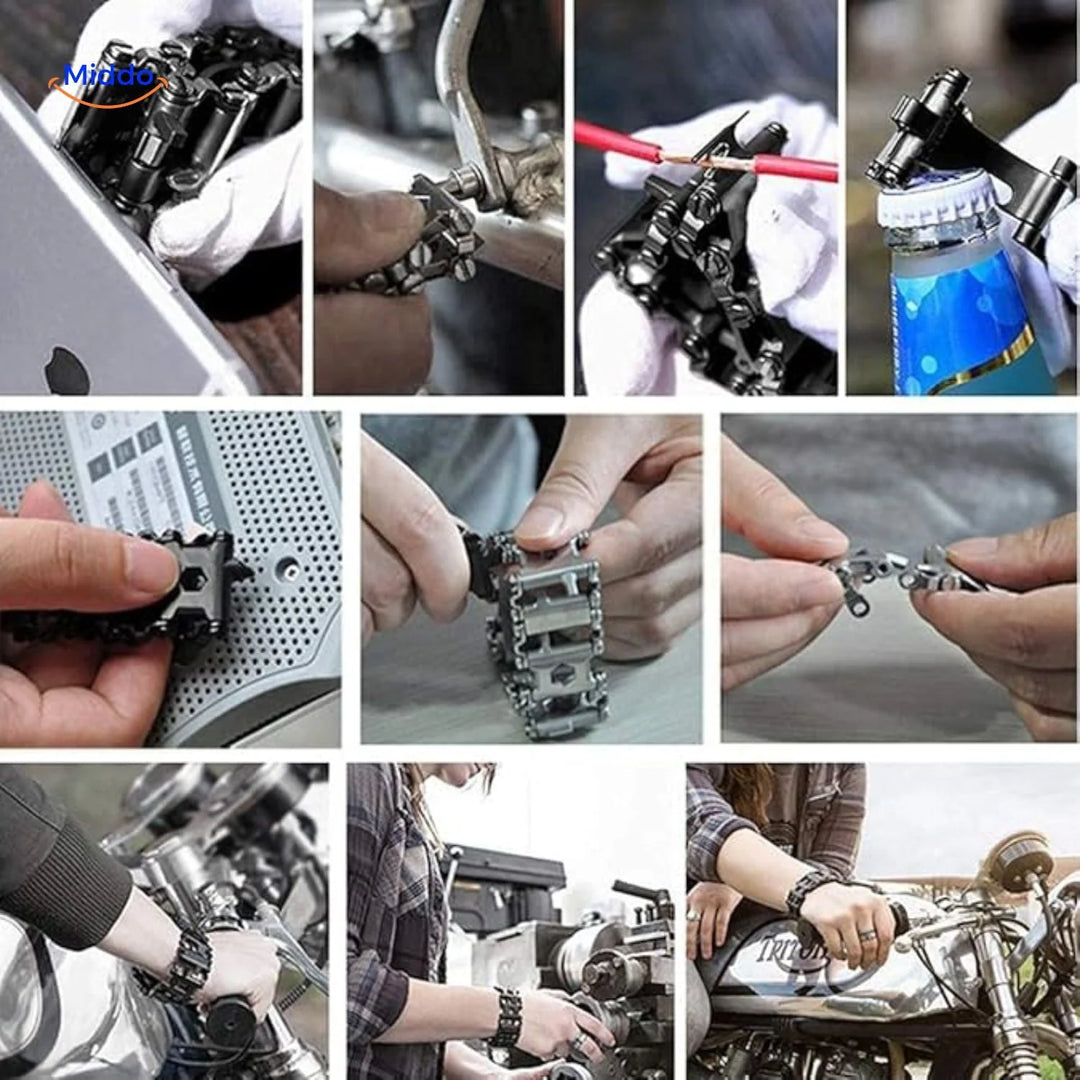 Multitool Armband RVS – 29 Gereedschappen in 1 Polsband