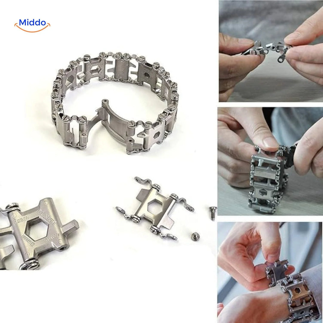 Multitool Armband RVS – 29 Gereedschappen in 1 Polsband
