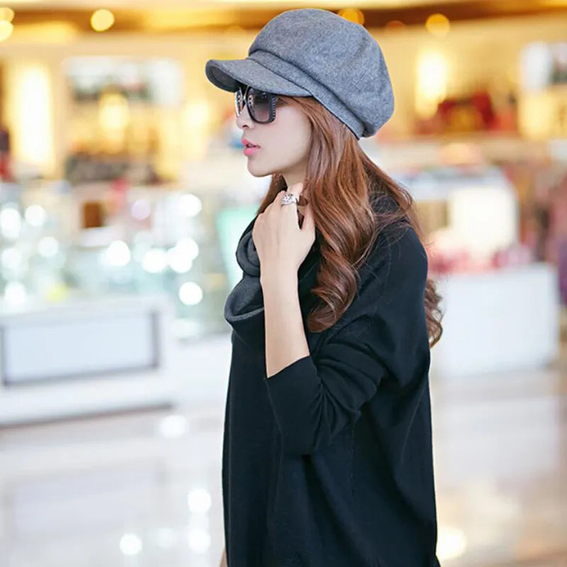 Newsboy Pet Dames – Vintage Baret van Katoen (One Size)