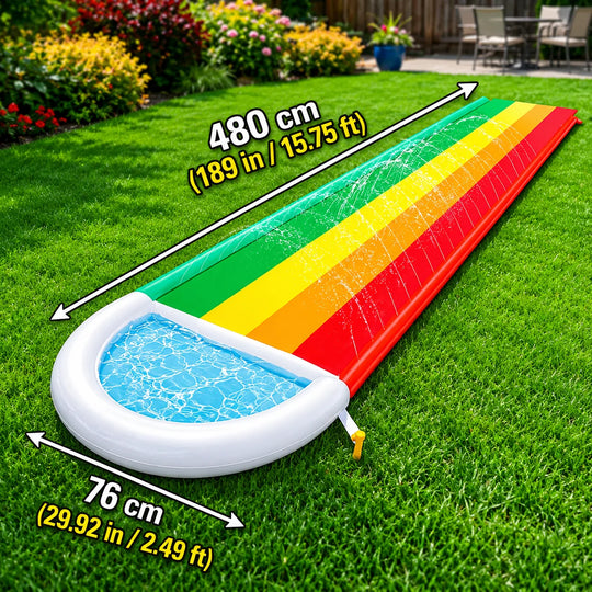 Opblaasbare Waterglijbaan – Speelmat met Sproeiers voor de Tuin